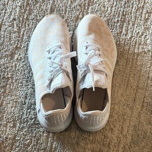 Adidas White and Tan Running Shoes